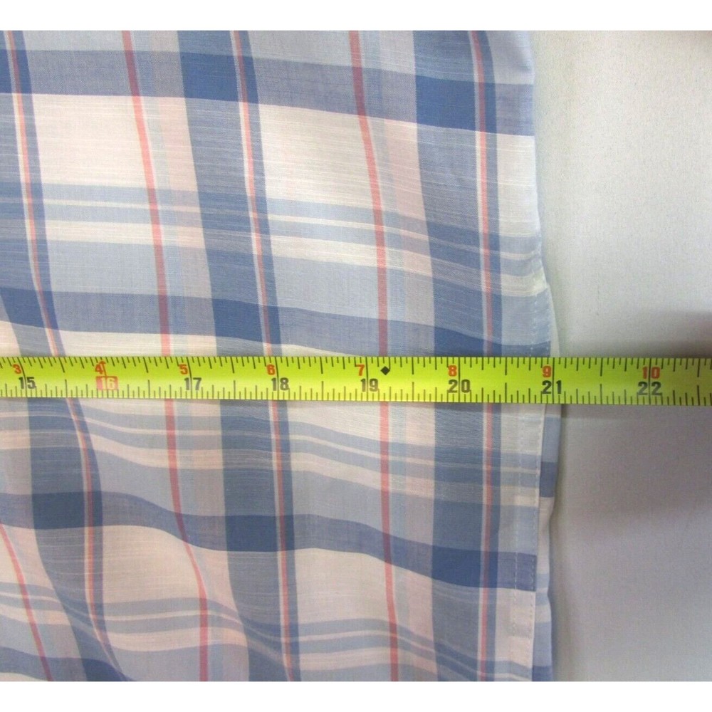 Peter Millar Men's Medium Blue Plaid Button Down Long Sleeve Cotton Spandex - Picture 10 of 12